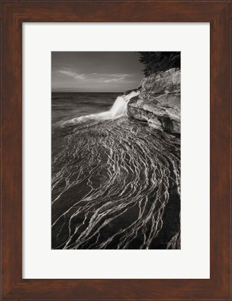 Framed Pictured Rocks Michigan I BW Print
