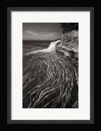 Framed Pictured Rocks Michigan I BW Print