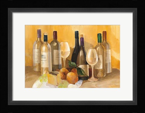 Framed Wine and Fruit II v2 Print