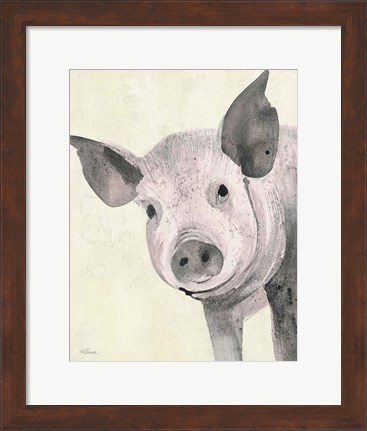 Framed Oink Pink Crop Print