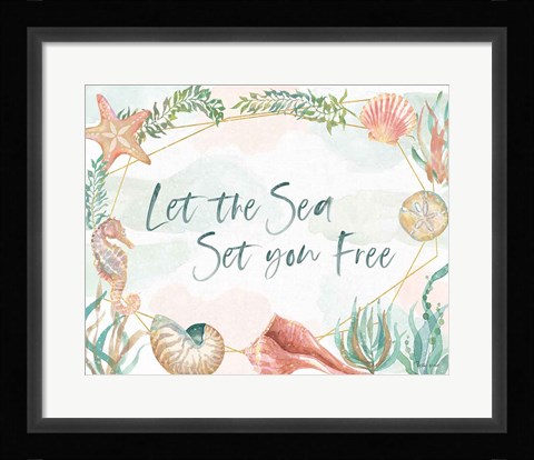 Framed Watercolor Coast I v2 Print