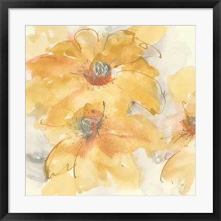 Framed Golden Clematis I Print