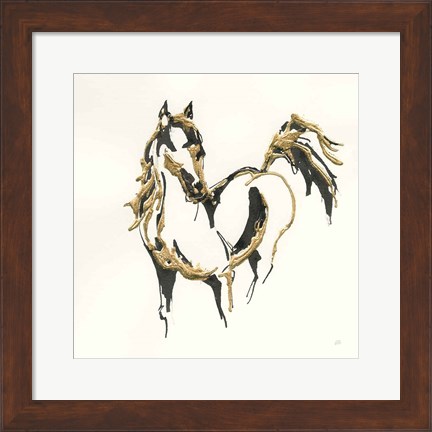 Framed Golden Horse VII Print
