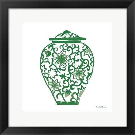 Framed Chinoiserie III Green Print