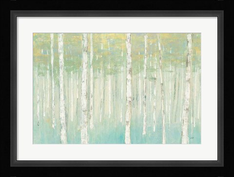 Framed Birches at Sunrise Print