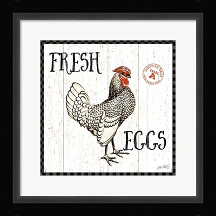Framed Free Range Fresh IV Checker Border Print