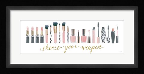 Framed Wake Up and Make Up IX Gray Print