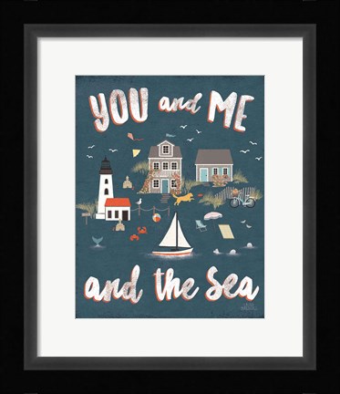 Framed Seaside Village V Print
