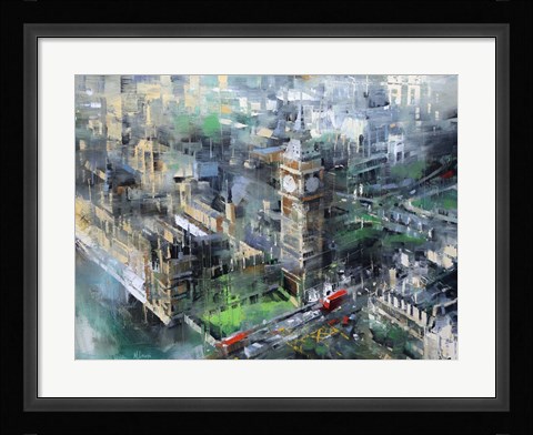 Framed London Green - Big Ben Print