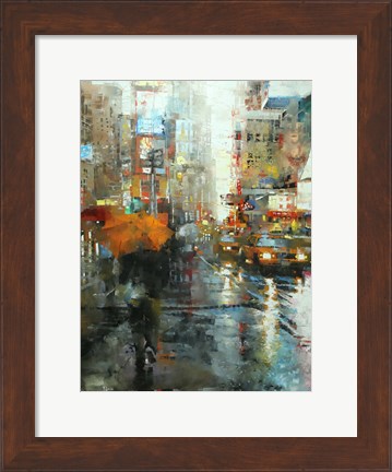 Framed Manhattan Orange Umbrella Print