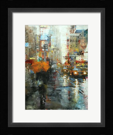 Framed Manhattan Orange Umbrella Print