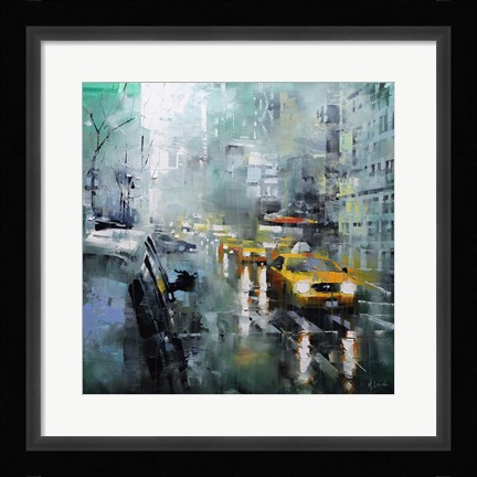 Framed New York Rain Print