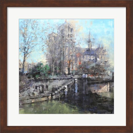 Framed Notre Dame on the Seine Print
