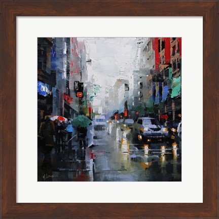 Framed St. Catherine Street Rain Print