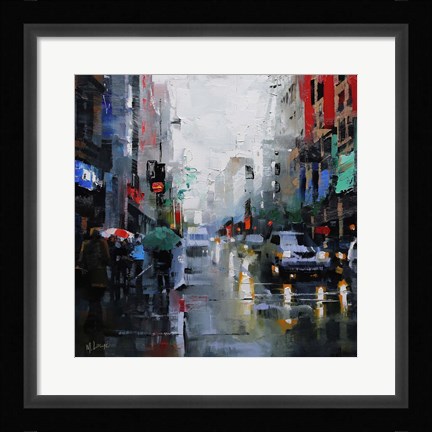 Framed St. Catherine Street Rain Print