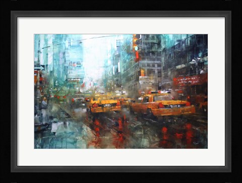 Framed Times Square Reflections Print