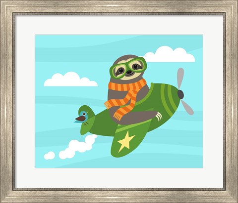 Framed Airborne Sloth Print