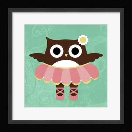 Framed Ballerina Owl Print