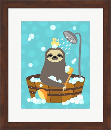Framed Bathing Sloth Print