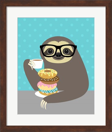 Framed Snacking Sloth Print