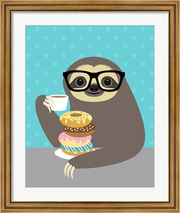 Framed Snacking Sloth Print