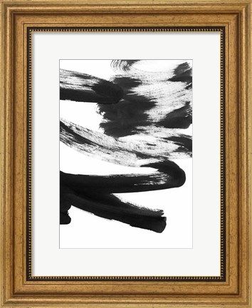 Framed Black and White Strokes 5 Print