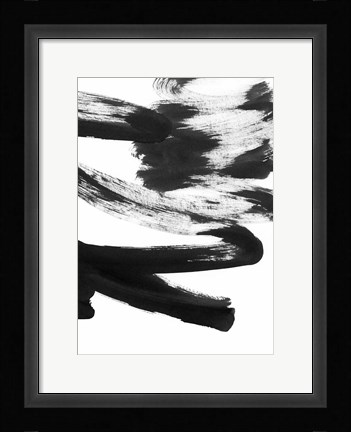 Framed Black and White Strokes 5 Print