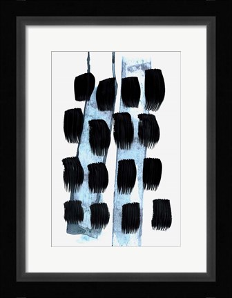 Framed Black White Blue Print