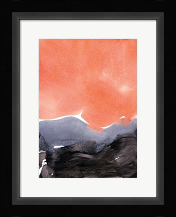 Framed Orange Blue Graphite Print