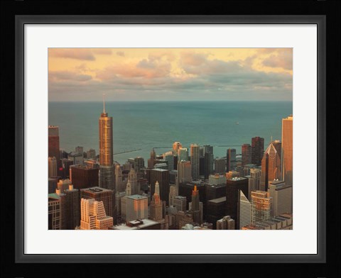 Framed Sunset in Chicago Print