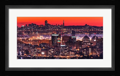 Framed Oakland SF Twilight Print