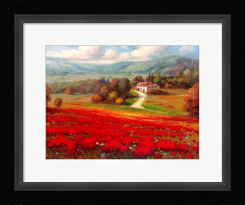 Framed Poppy Fields Afar Print