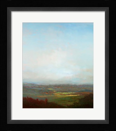 Framed Green Valley Below Print