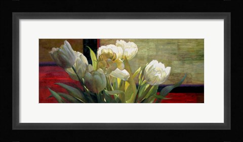 Framed Tulips with Red Print