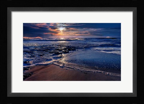 Framed Deep Blue Print