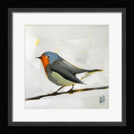 Framed Robin on Wire Print