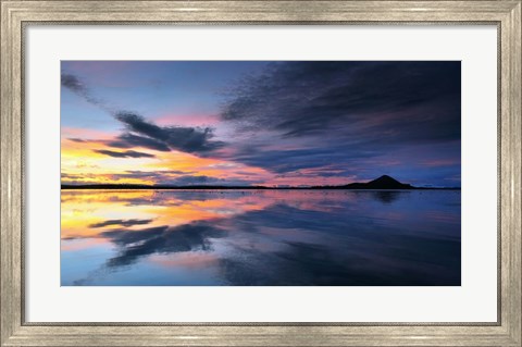 Framed Lake Myvatn Reflections Print
