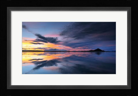 Framed Lake Myvatn Reflections Print