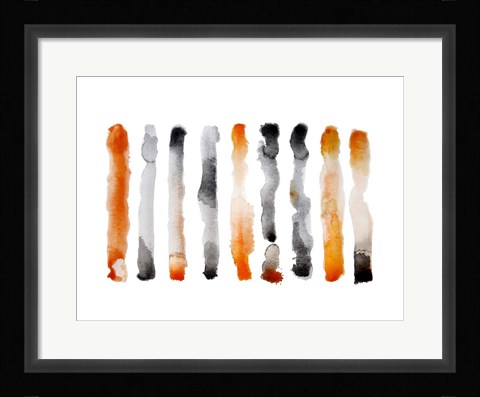 Framed Orange and Black Print