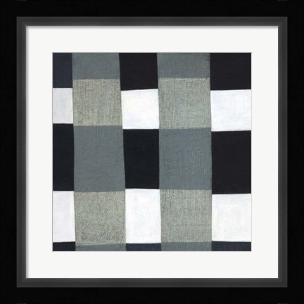 Framed Gray Plaid 1 Print