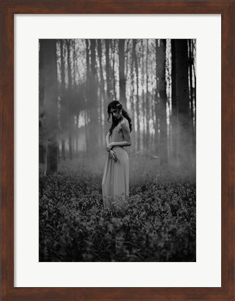 Framed Girl in the Woods Print