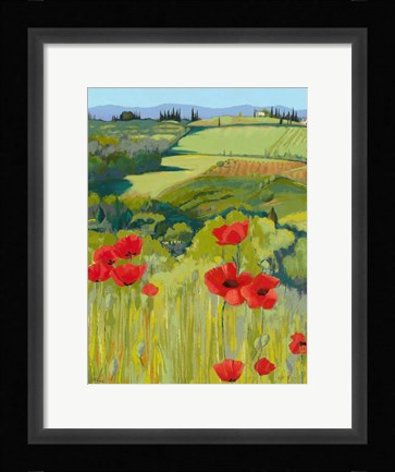 Framed Field of Poppies Print