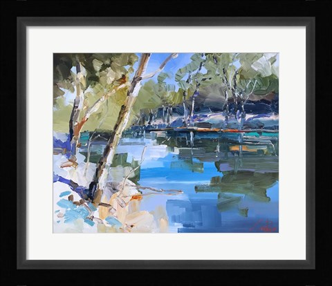 Framed Bank on the Murray Print