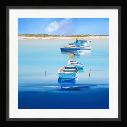 Framed River Moorings Print