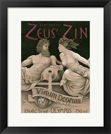 Framed Zeus' Zin Print