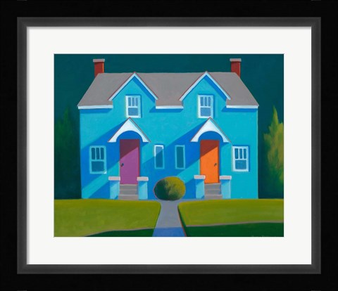 Framed Blue House Print