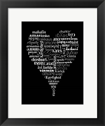 Framed Translation of Love (black) Print