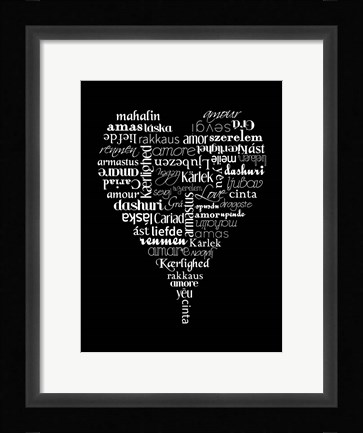 Framed Translation of Love (black) Print