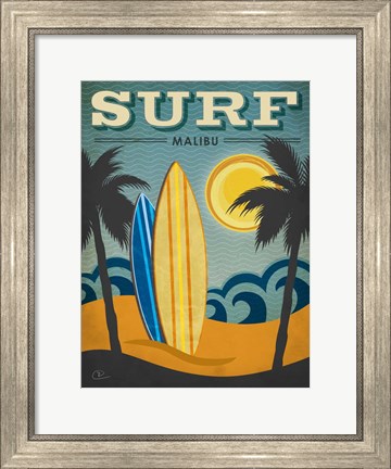 Framed Surf Malibu Print