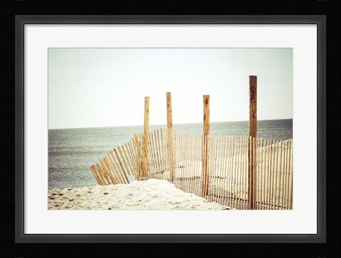Framed Wooden Beach Fence Print
